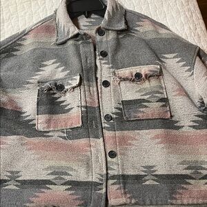 Women's Aztec Patterned Jean Jacket